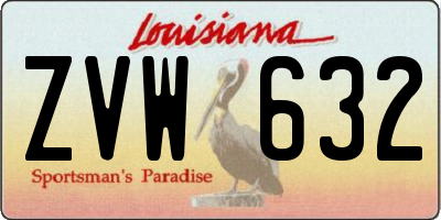 LA license plate ZVW632