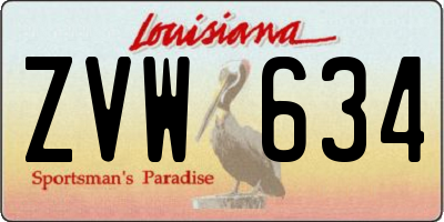 LA license plate ZVW634