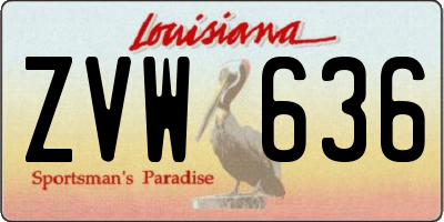 LA license plate ZVW636