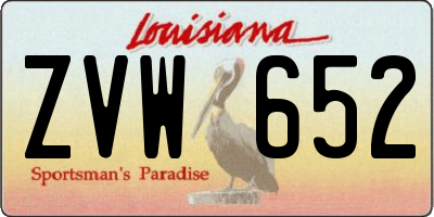 LA license plate ZVW652