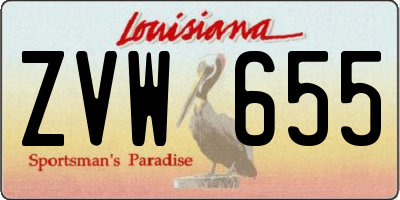 LA license plate ZVW655