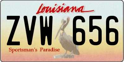 LA license plate ZVW656