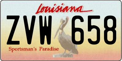 LA license plate ZVW658