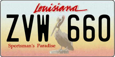 LA license plate ZVW660