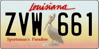 LA license plate ZVW661