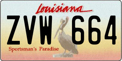 LA license plate ZVW664