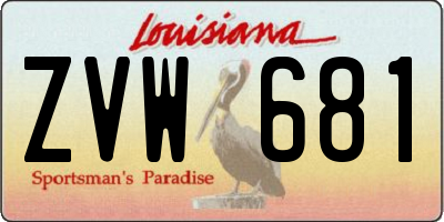 LA license plate ZVW681