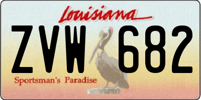 LA license plate ZVW682