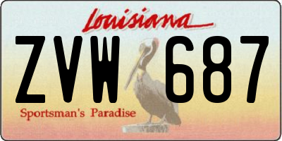 LA license plate ZVW687