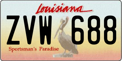 LA license plate ZVW688