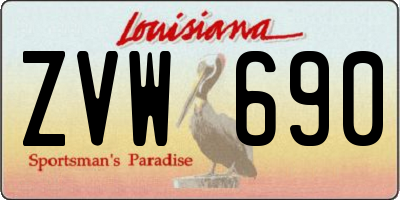 LA license plate ZVW690