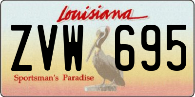 LA license plate ZVW695