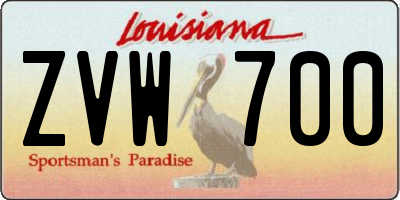 LA license plate ZVW700