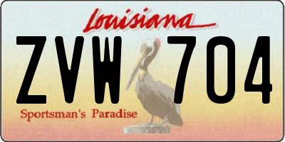 LA license plate ZVW704