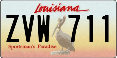 LA license plate ZVW711
