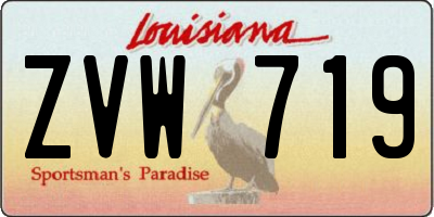 LA license plate ZVW719