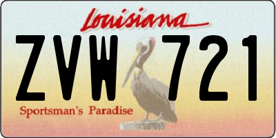 LA license plate ZVW721