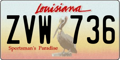 LA license plate ZVW736