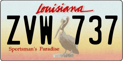LA license plate ZVW737