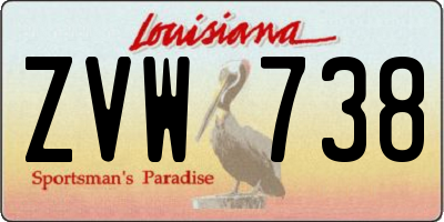 LA license plate ZVW738