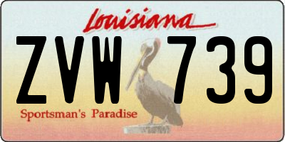 LA license plate ZVW739