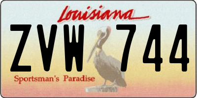 LA license plate ZVW744