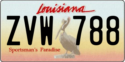 LA license plate ZVW788