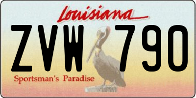 LA license plate ZVW790