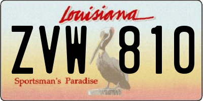 LA license plate ZVW810