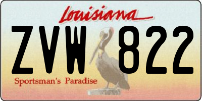 LA license plate ZVW822