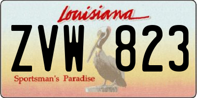 LA license plate ZVW823