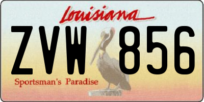 LA license plate ZVW856