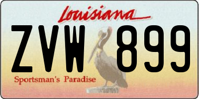 LA license plate ZVW899