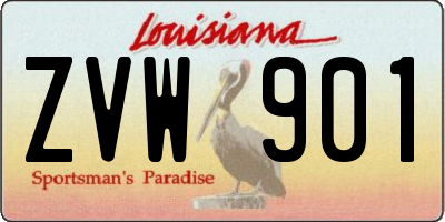 LA license plate ZVW901