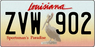 LA license plate ZVW902