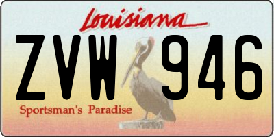 LA license plate ZVW946