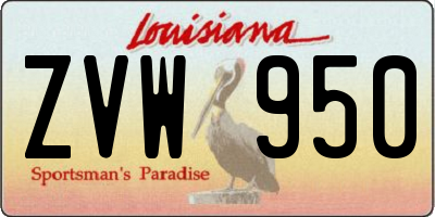 LA license plate ZVW950
