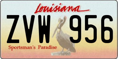 LA license plate ZVW956