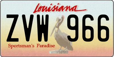 LA license plate ZVW966