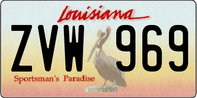 LA license plate ZVW969