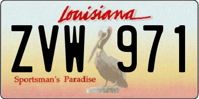 LA license plate ZVW971