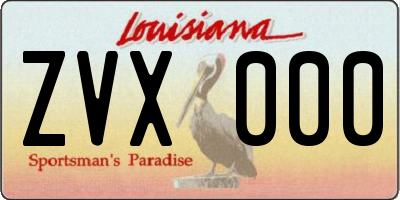 LA license plate ZVX000