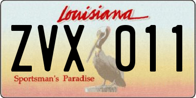 LA license plate ZVX011