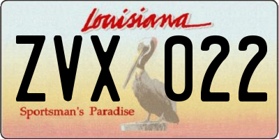 LA license plate ZVX022