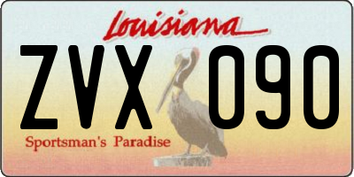 LA license plate ZVX090