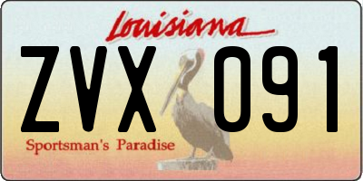 LA license plate ZVX091