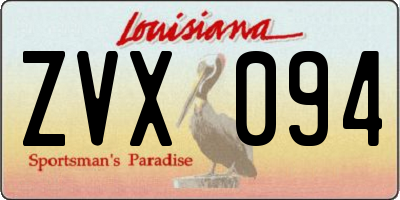 LA license plate ZVX094