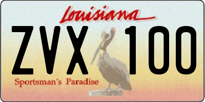 LA license plate ZVX100