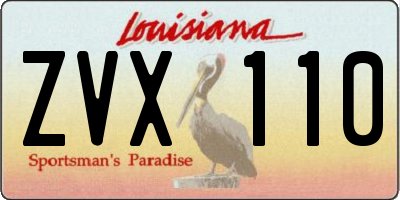 LA license plate ZVX110