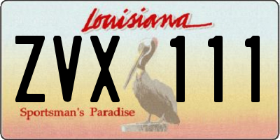 LA license plate ZVX111
